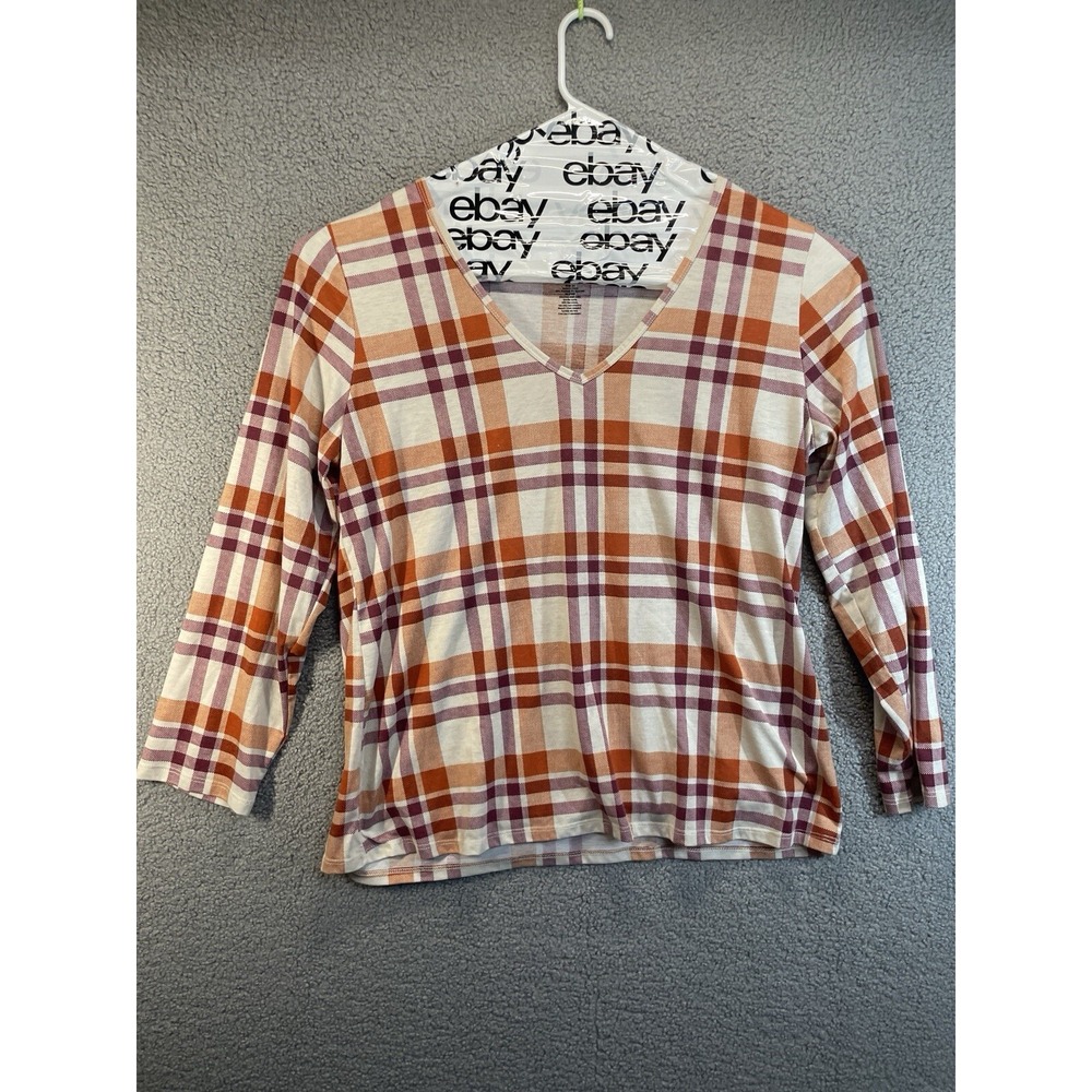 It's  women's long sleeve tunic‎ top 3X Plaid